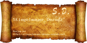 Stiegelmayer Dezső névjegykártya