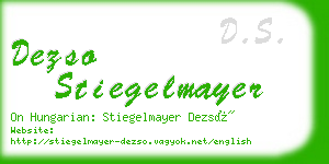 dezso stiegelmayer business card